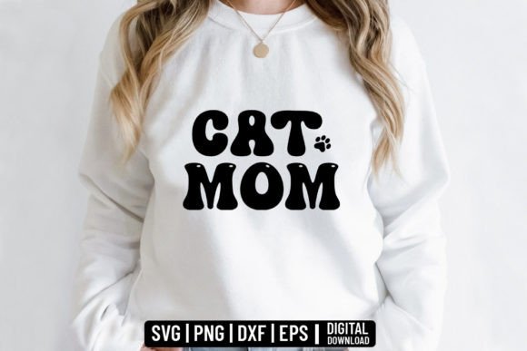 Cat Mom - Cat Retro Svg: Graphics for Crafts & Blogs