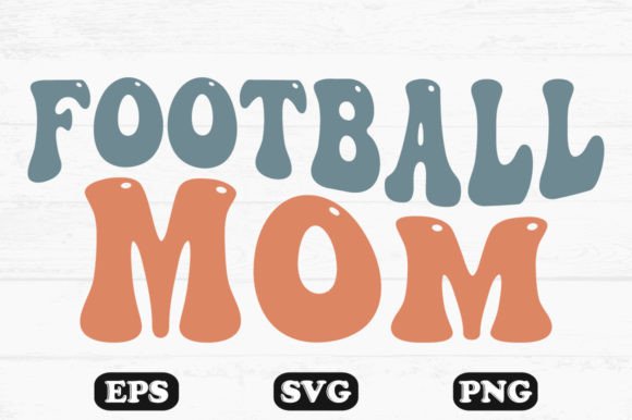 Football Mom Retro Wavy Svg Designs for Crafts & Graphics