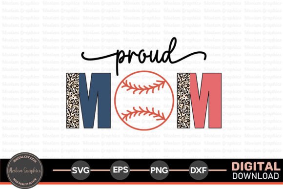 Proud Mom Baseball SVG: Retro Graphics for Crafts