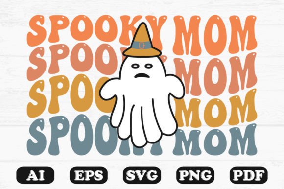 Spooky Mom Halloween Retro SVG for Graphics & Crafts